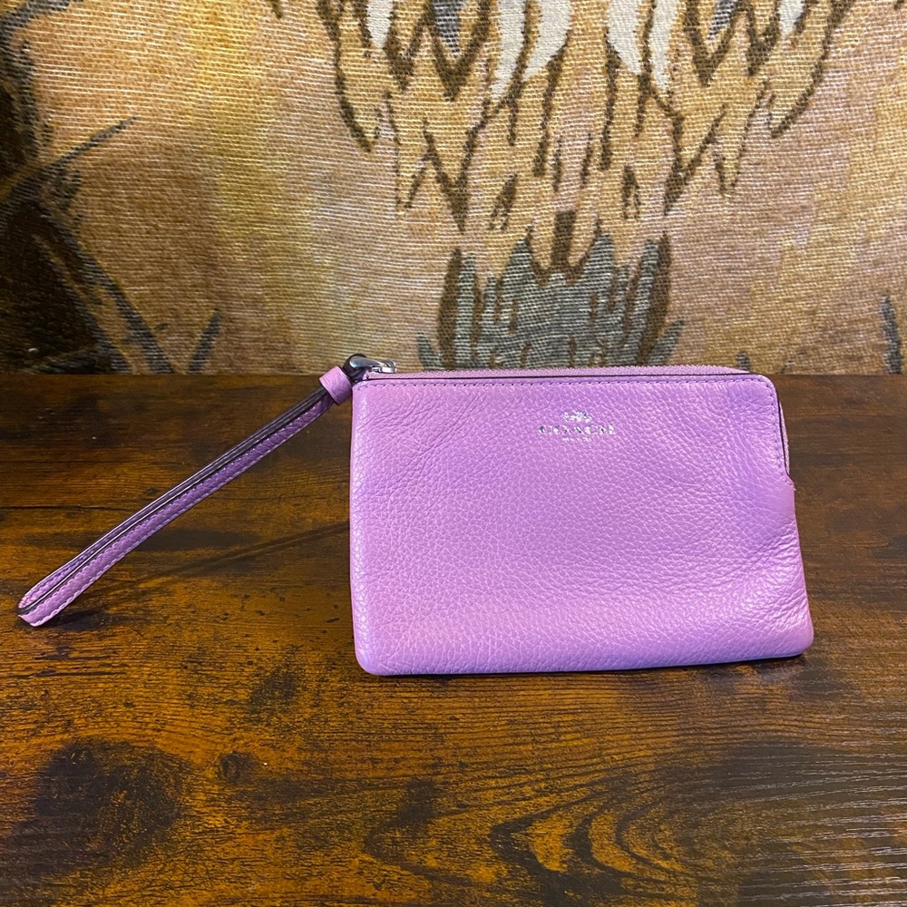 Coach Lavender Leather Wristlet